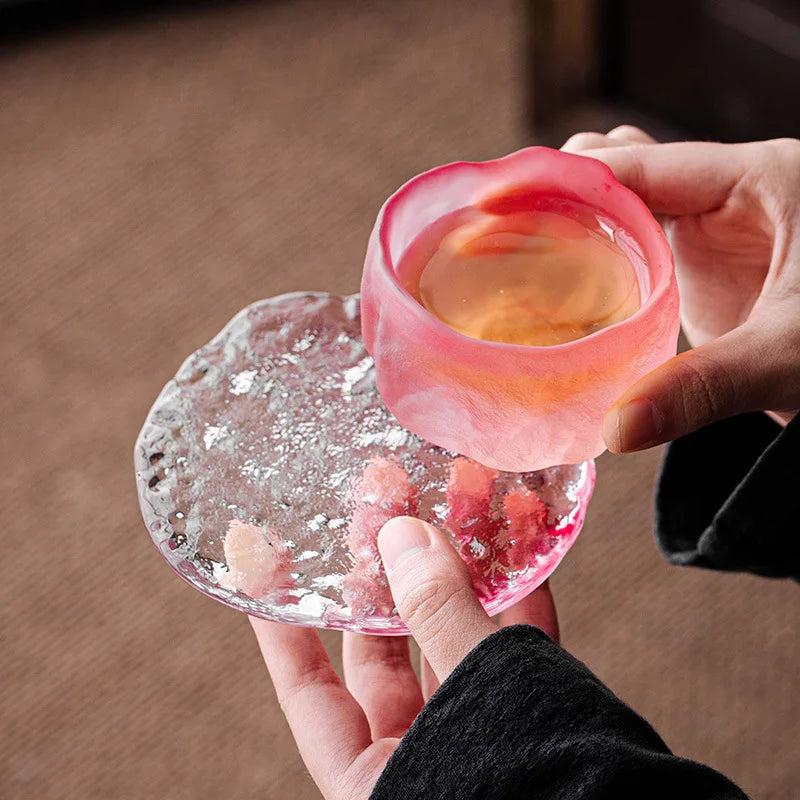 Crystal Glaze Tea Cup & Coaster