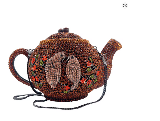 Glam Teapot Crystal Clutch