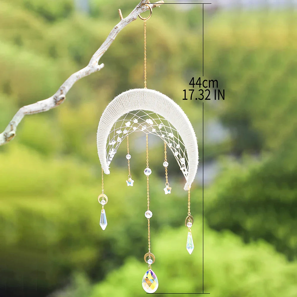 Crescent Moon Crystal Dream Catcher